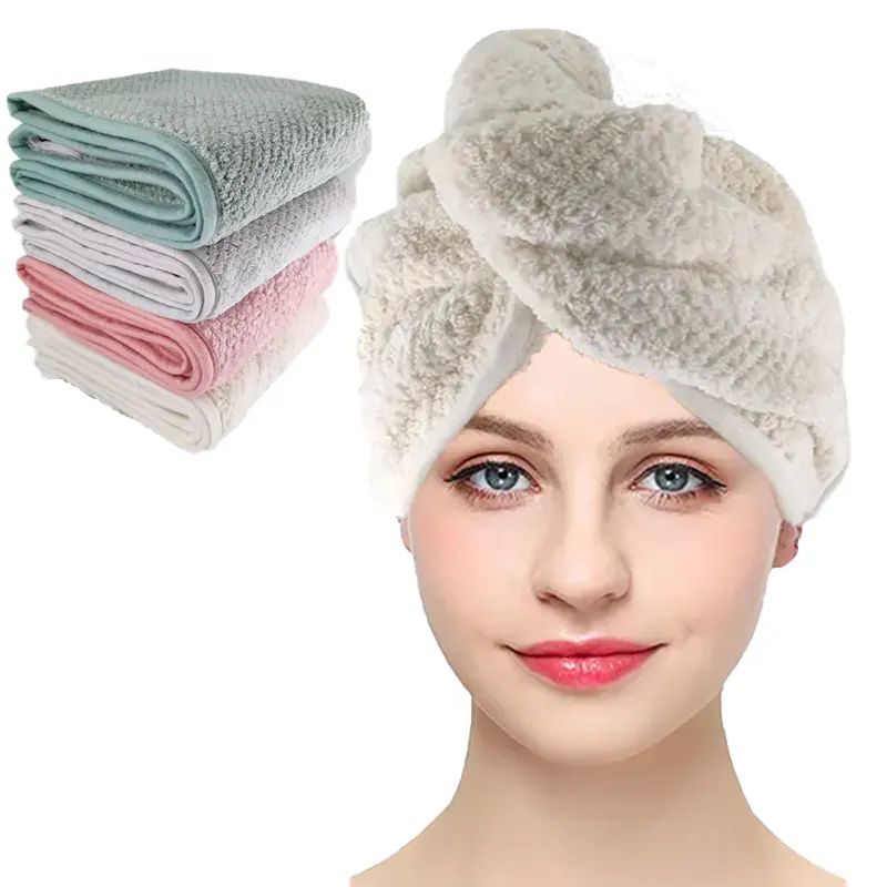 Microfiber Hair Drying Shower Turban Quick Dry Hair Towels  (6)