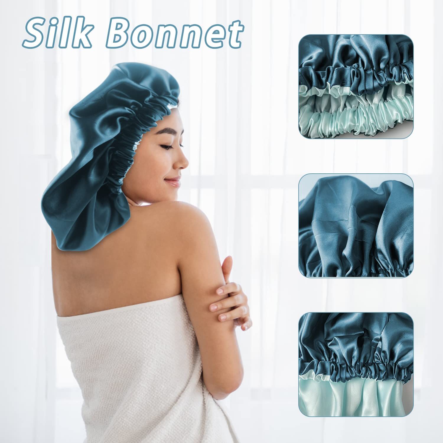 Satin Bonnet Silk Bonnet Hair Bonnet for Sleeping (4)