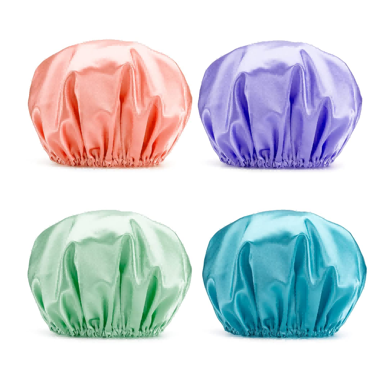 Shower Caps for Women Double Waterproof Layers Bathing Shower Hat  (1)