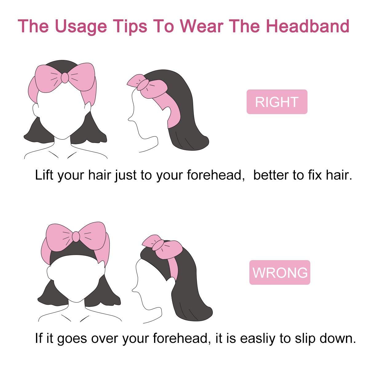 Spa Headband Bow Hair Bands Women Makeup Headbands Head Wraps (10)
